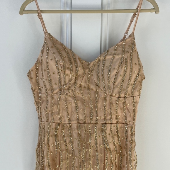 Catwalk Connections Prom & Evening Gold Mermaid Dress NEW - Picture 2 of 5